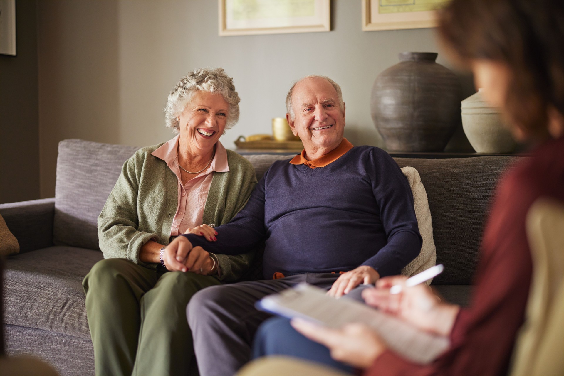 Home visit of a marriage counselor or social worker